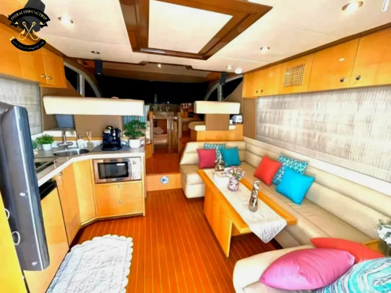 Dubai Fishing Trip. Elite 14 Majesty 44 FT interior view from the door.